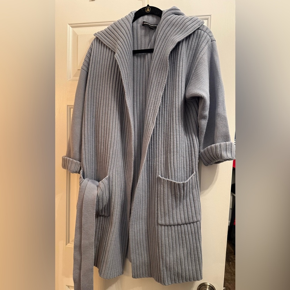 Ellen Tracy Light Blue Hooded Sweater
